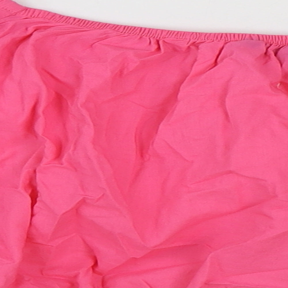 Marks and Spencer Womens Pink 100% Cotton Cropped Blouse Size 16 Scoop Neck