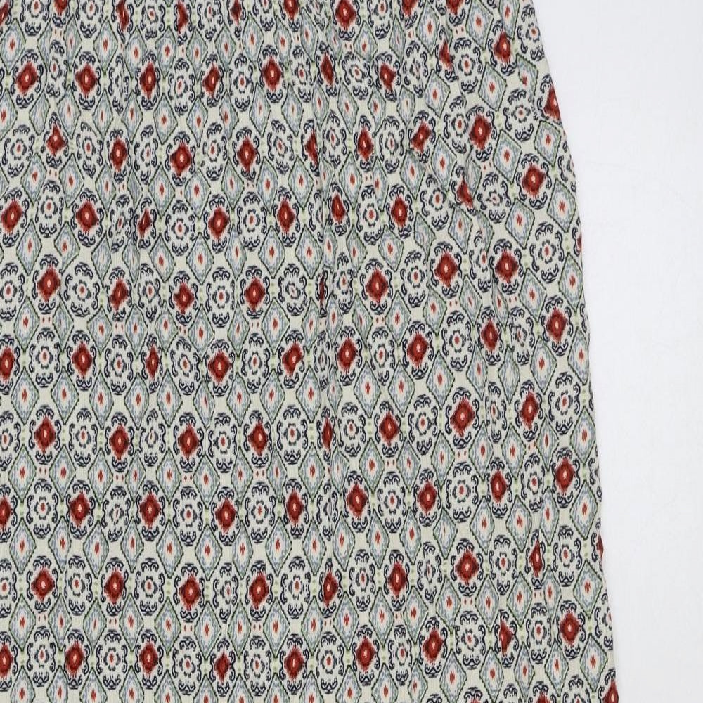 Marks and Spencer Womens Multicoloured Geometric Viscose A-Line Size 10 Scoop Neck Pullover