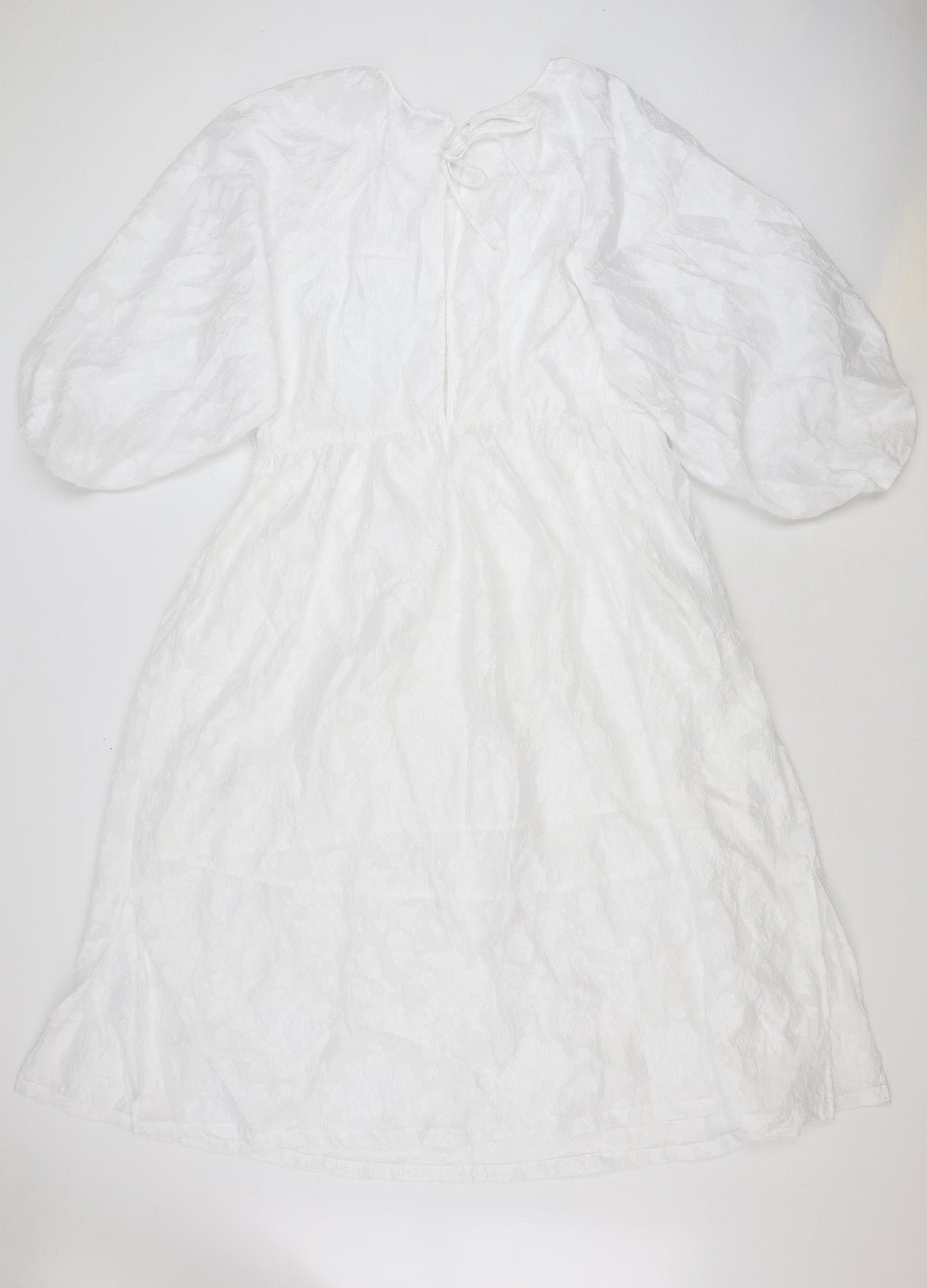 Marks and Spencer Womens White Polyester A-Line Size 18 Round Neck Zip