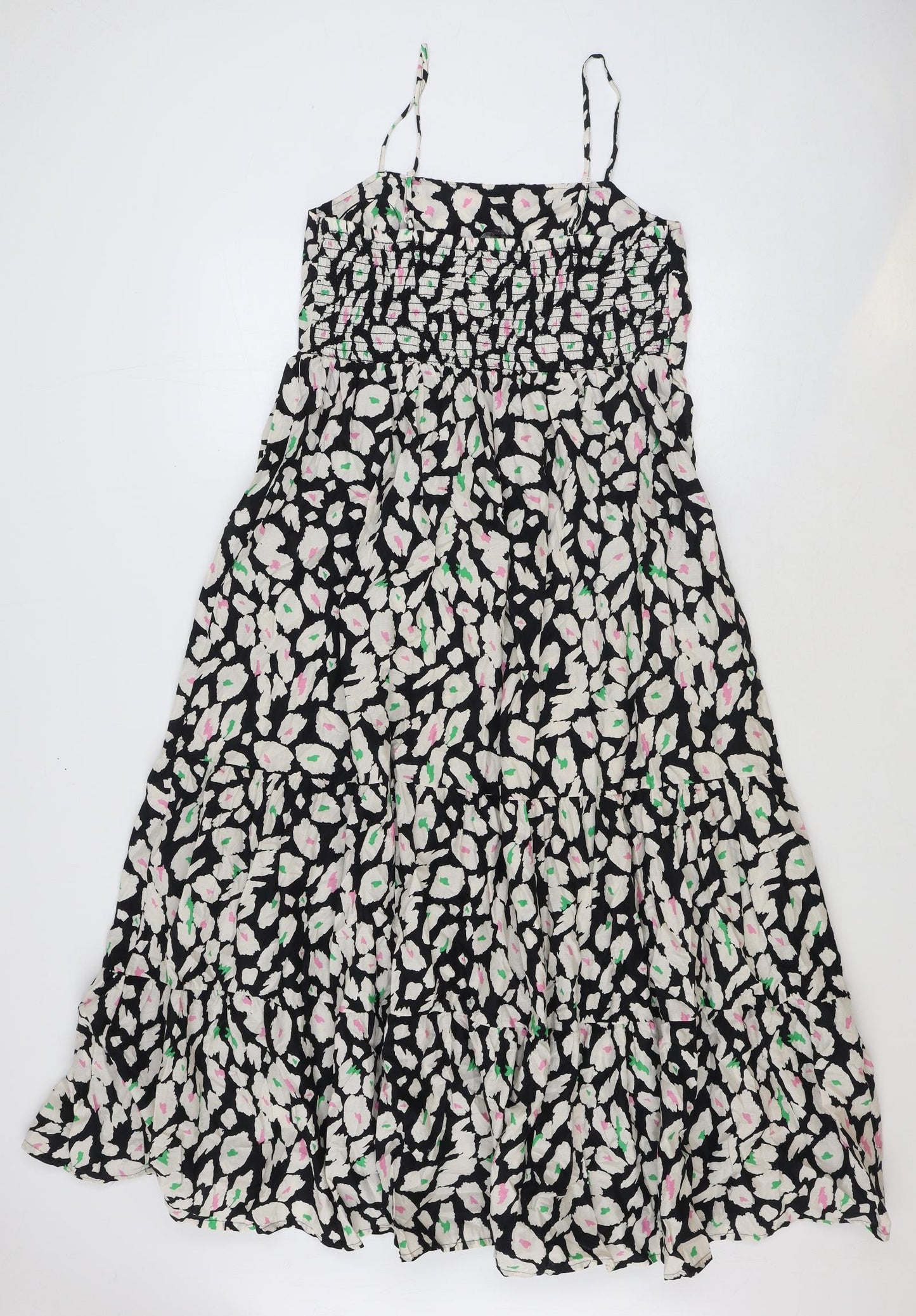 Marks and Spencer Womens Multicoloured Geometric 100% Cotton A-Line Size 12 Round Neck Pullover