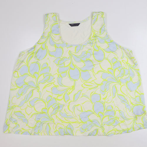 Marks and Spencer Womens Multicoloured Floral Polyester Basic Tank Size 24 Scoop Neck