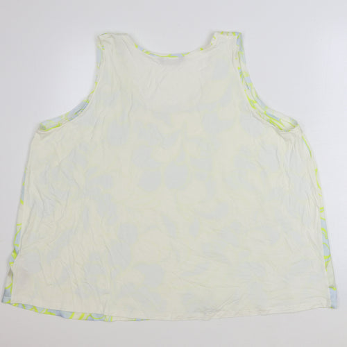 Marks and Spencer Womens Multicoloured Floral Polyester Basic Tank Size 24 Scoop Neck