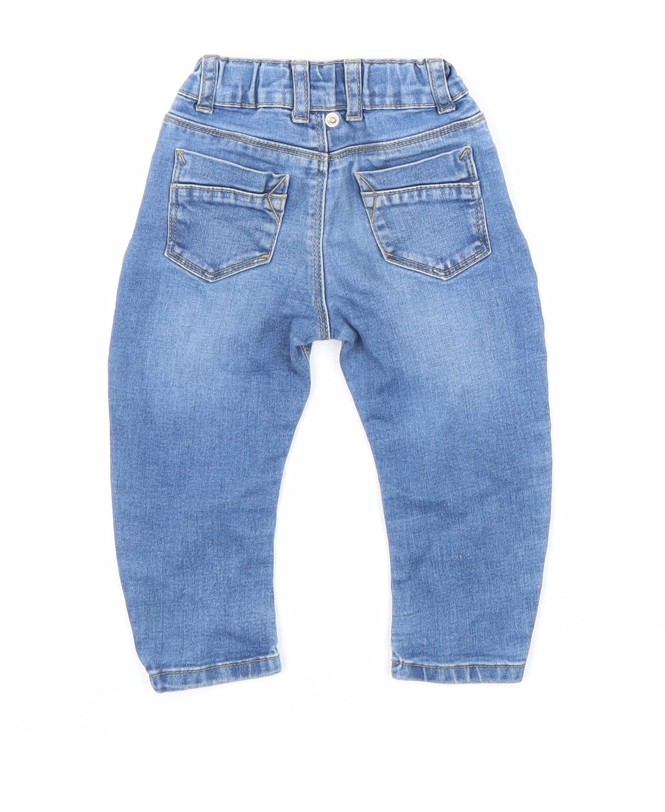 Primark Boys Blue Cotton Capri Jeans Size 9-12 Months Button - Skinny jeans