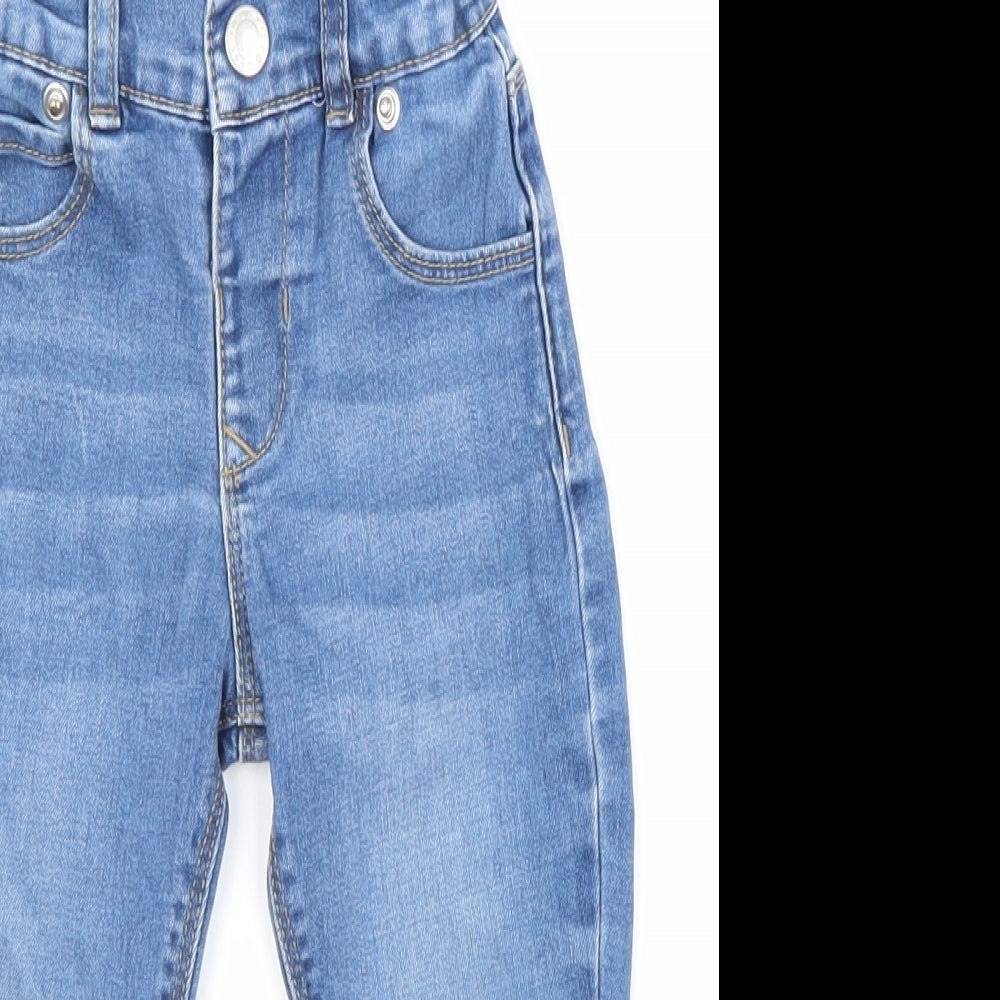 Primark Boys Blue Cotton Capri Jeans Size 9-12 Months Button - Skinny jeans