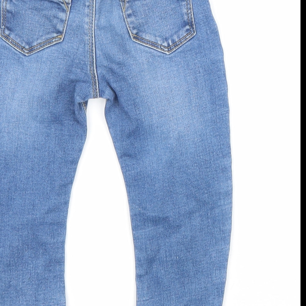 Primark Boys Blue Cotton Capri Jeans Size 9-12 Months Button - Skinny jeans