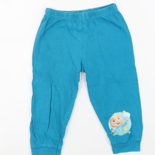 Cocomelon Boys Blue 100% Cotton Jogger Trousers Size 18 Months