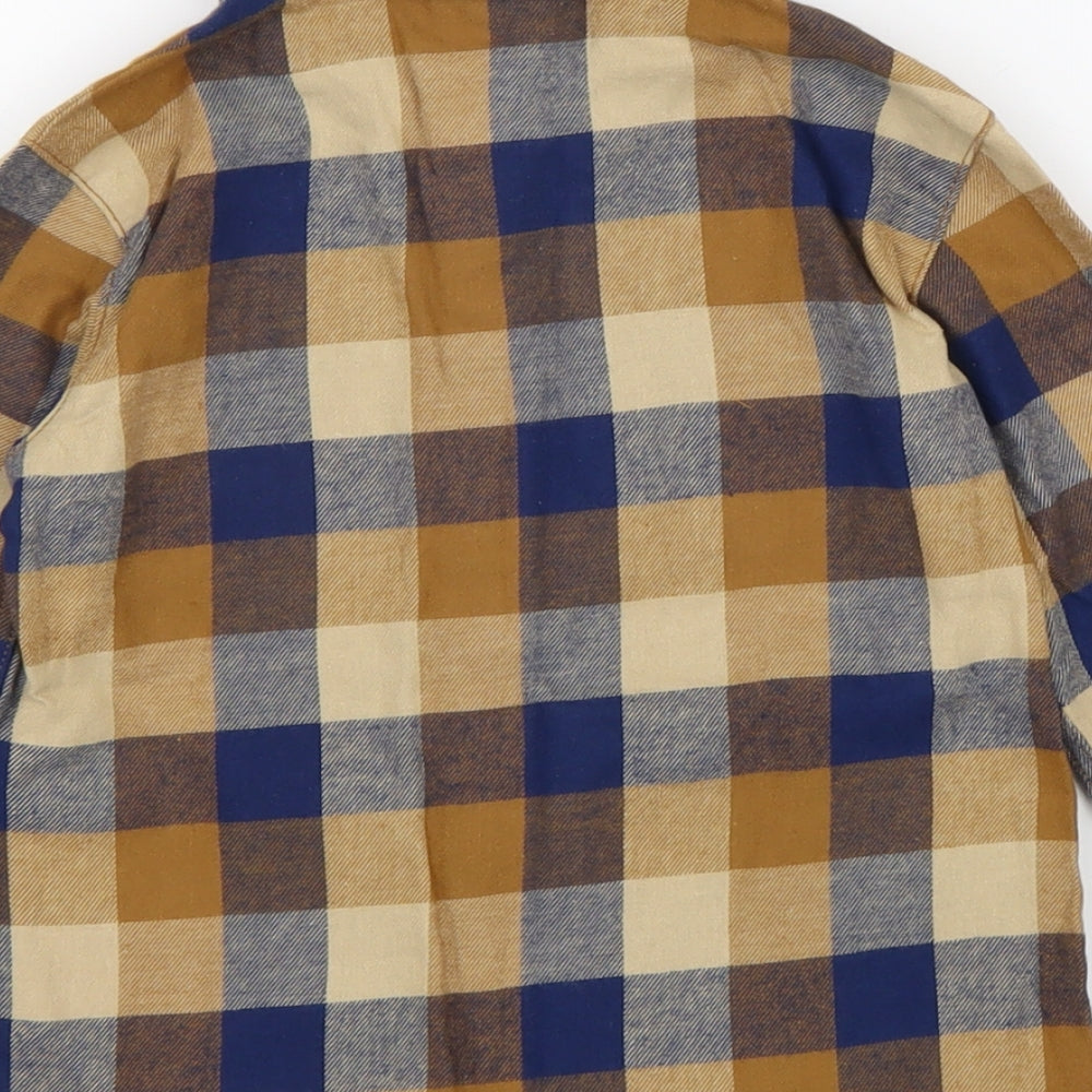 H&M Boys Multicoloured Geometric 100% Cotton Basic Button-Up Size 12-18 Months Round Neck Button
