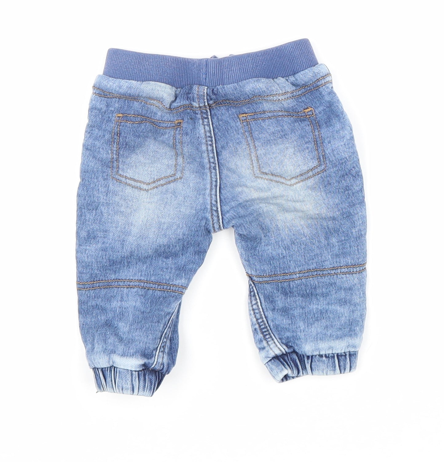 George Boys Blue Cotton Jogger Jeans Size 3-6 Months