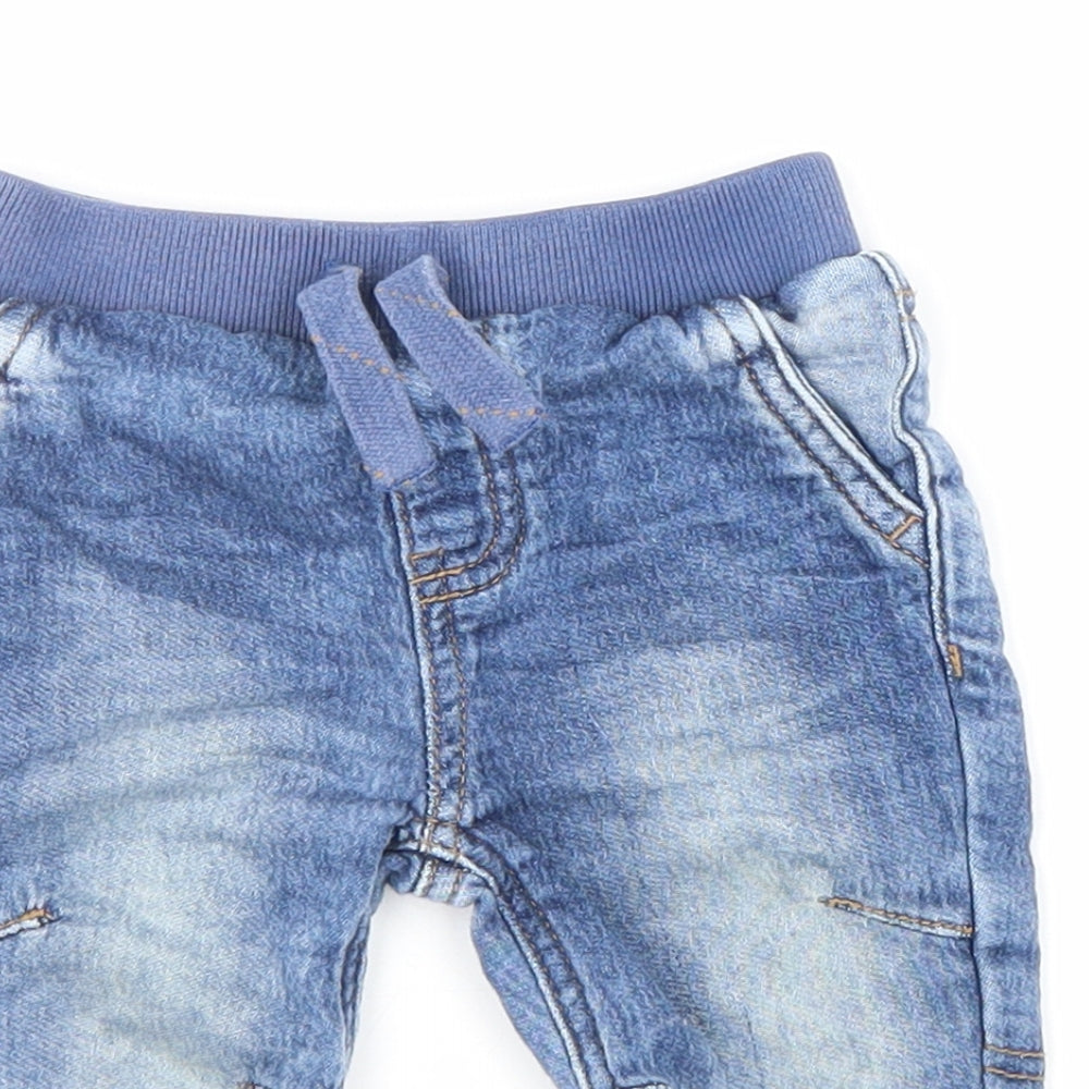 George Boys Blue Cotton Jogger Jeans Size 3-6 Months