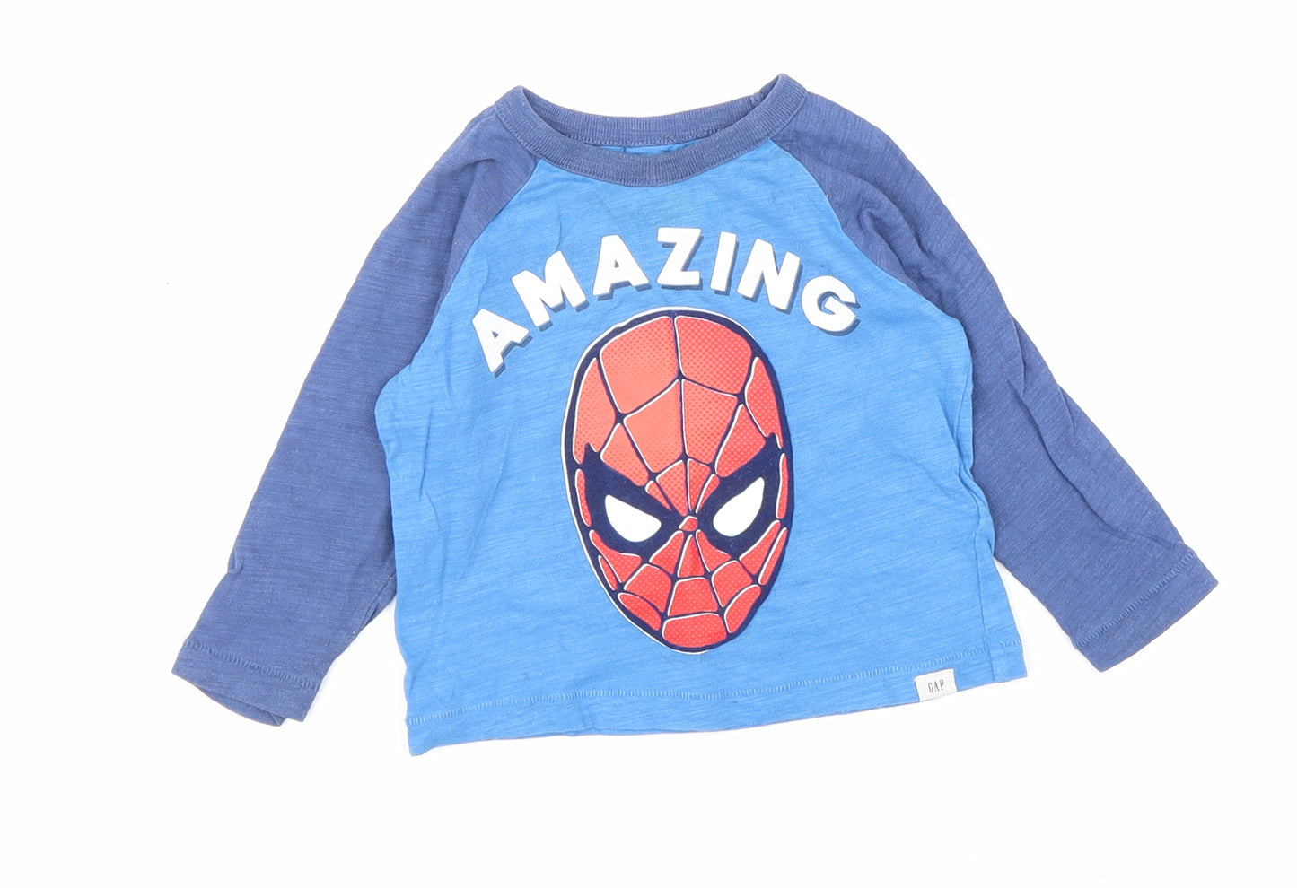 Gap Boys Blue 100% Cotton Basic T-Shirt Size 12-18 Months Round Neck
