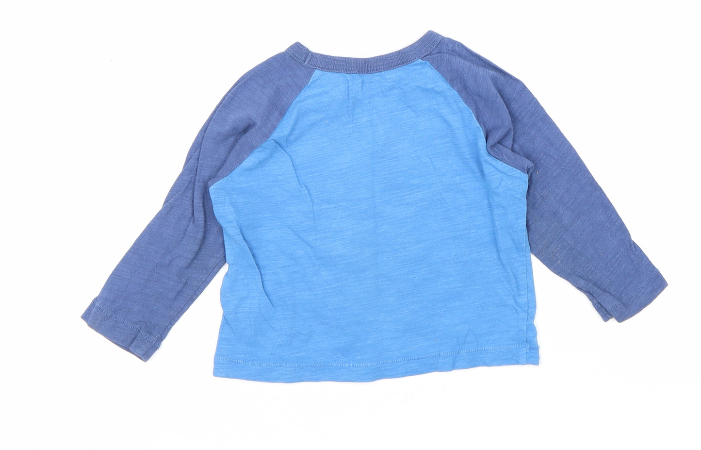 Gap Boys Blue 100% Cotton Basic T-Shirt Size 12-18 Months Round Neck