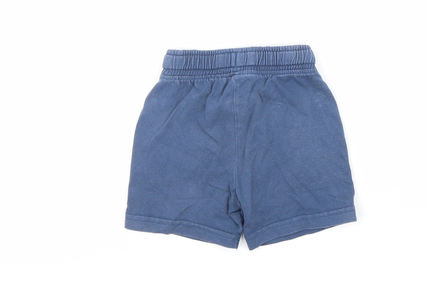 Mothercare Boys Blue 100% Cotton Cropped Trousers Size 12-18 Months Drawstring