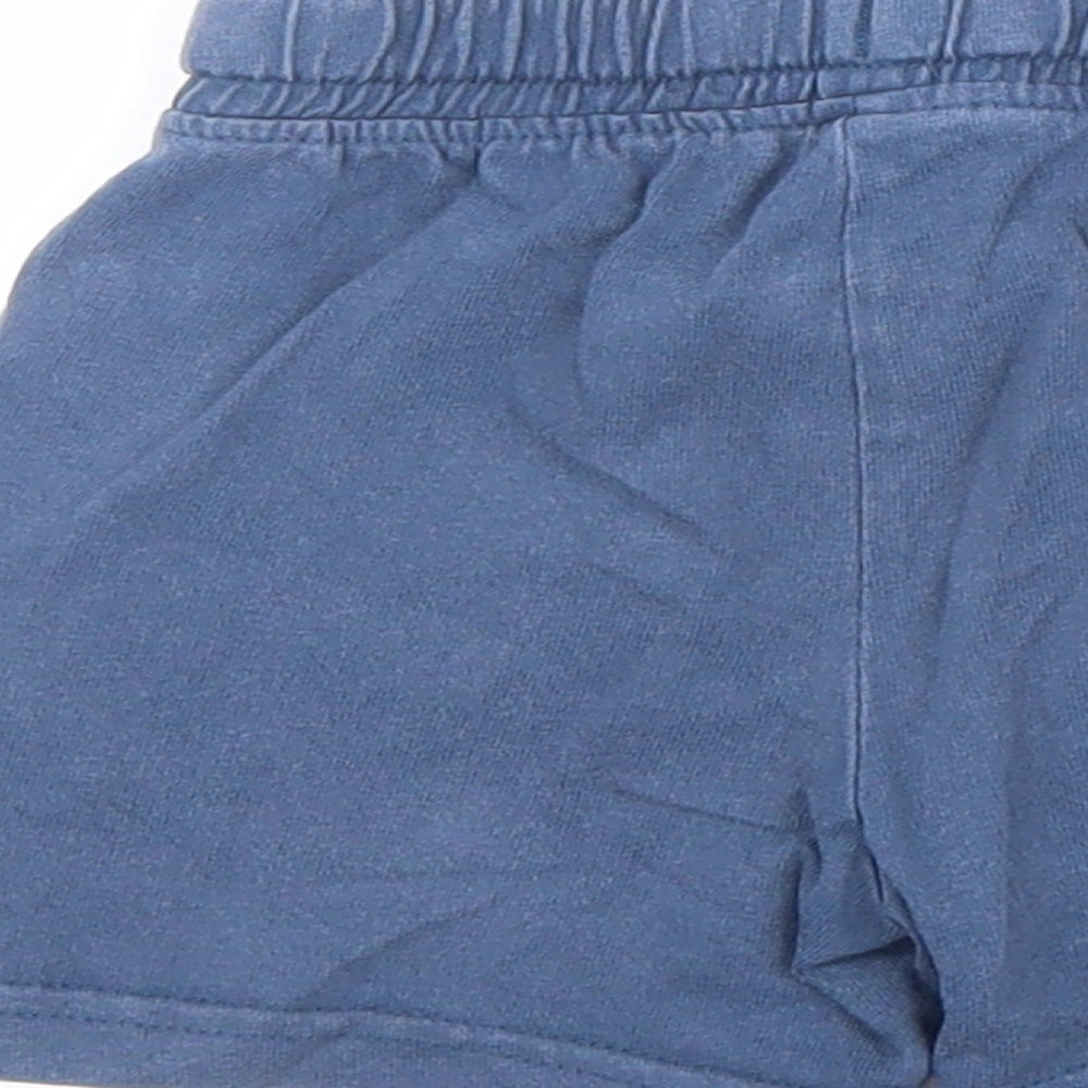 Mothercare Boys Blue 100% Cotton Cropped Trousers Size 12-18 Months Drawstring