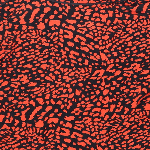 Topshop Womens Red Animal Print 100% Viscose Jacket Suit Jacket Size 10