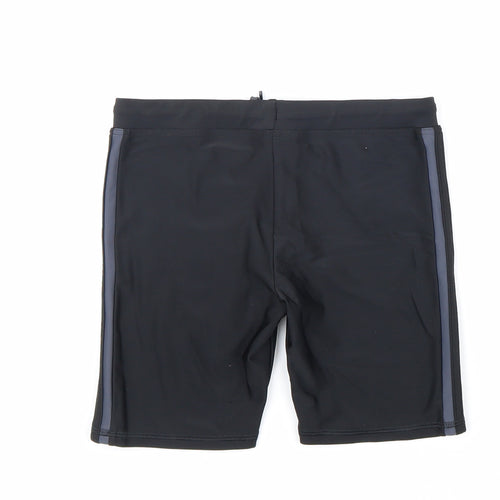 Marks and Spencer Boys Black Polyester Compression Shorts Size 7-8 Years Athletic Tie