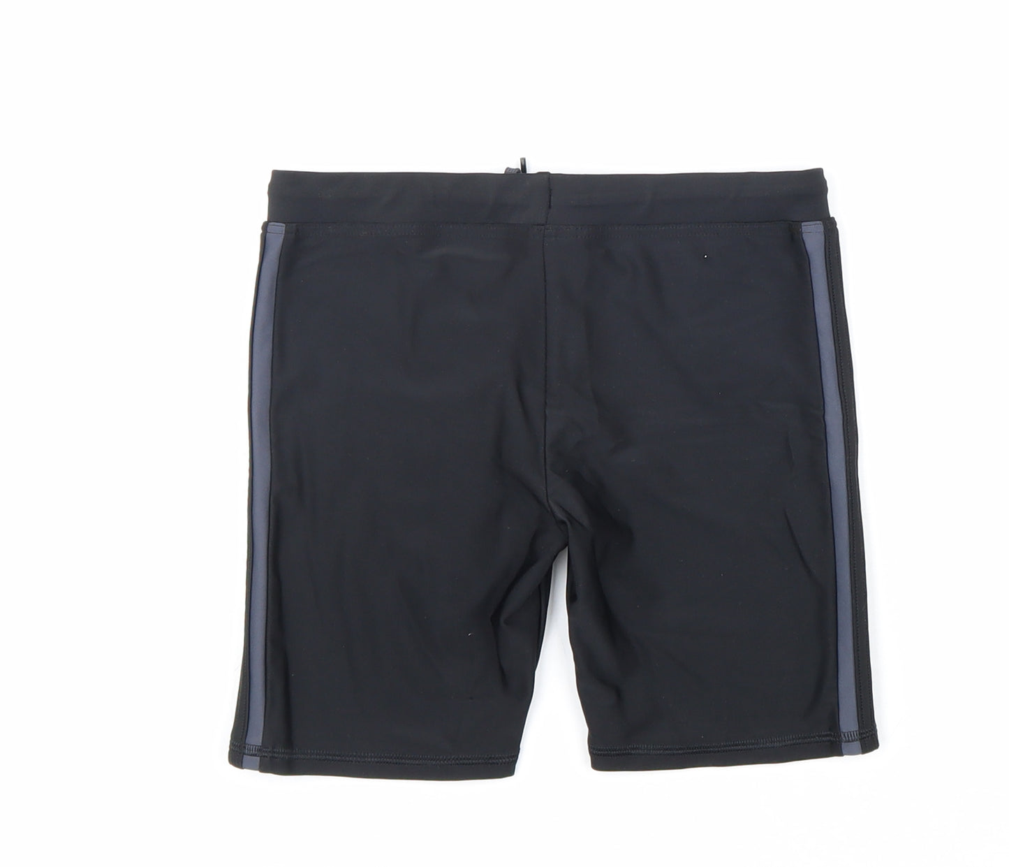 Marks and Spencer Boys Black Polyester Compression Shorts Size 7-8 Years Athletic Tie