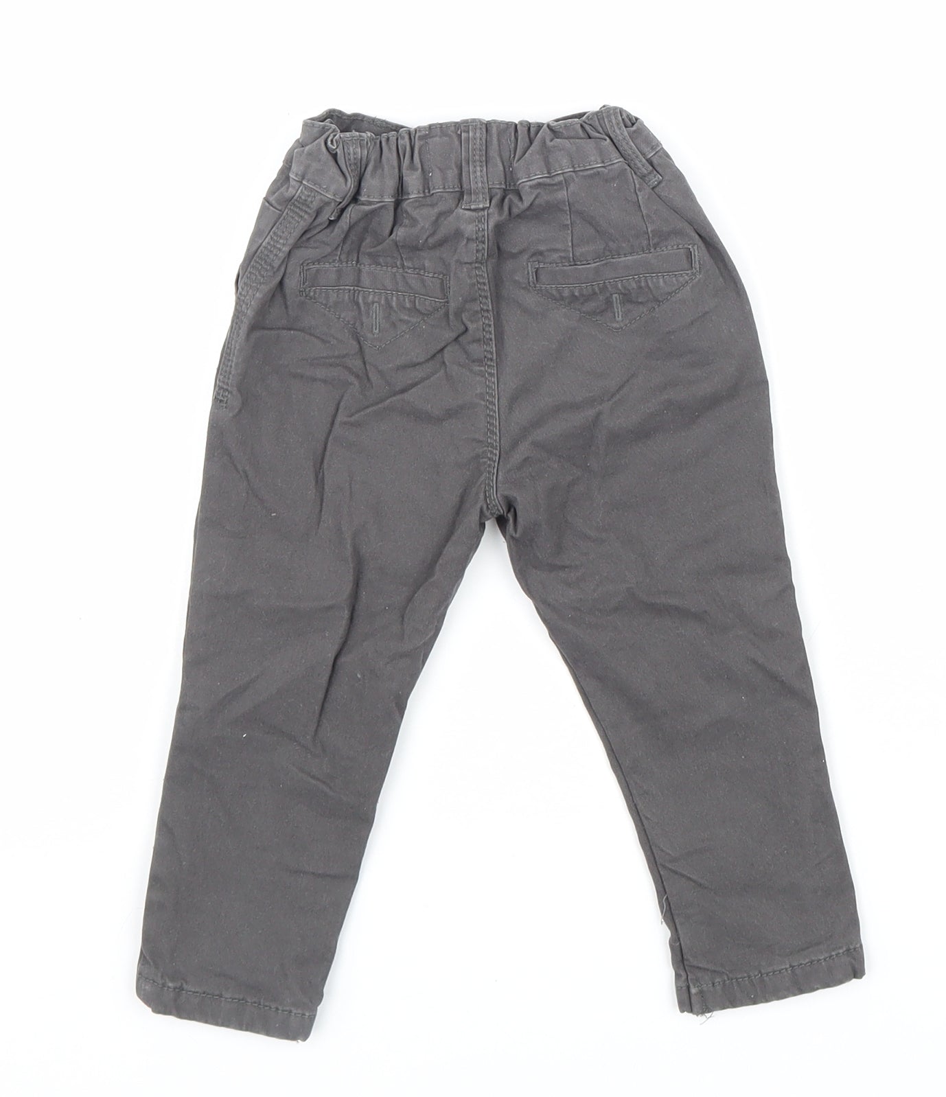 Primark Boys Grey Cotton Capri Trousers Size 9-12 Months Button