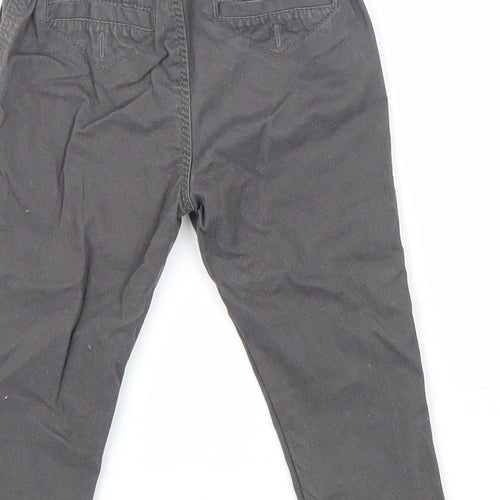 Primark Boys Grey Cotton Capri Trousers Size 9-12 Months Button