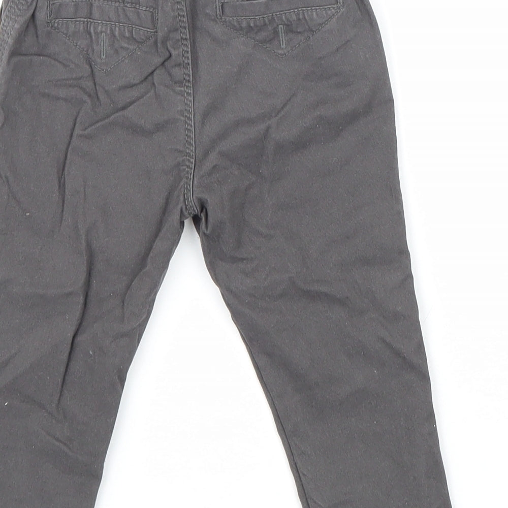 Primark Boys Grey Cotton Capri Trousers Size 9-12 Months Button