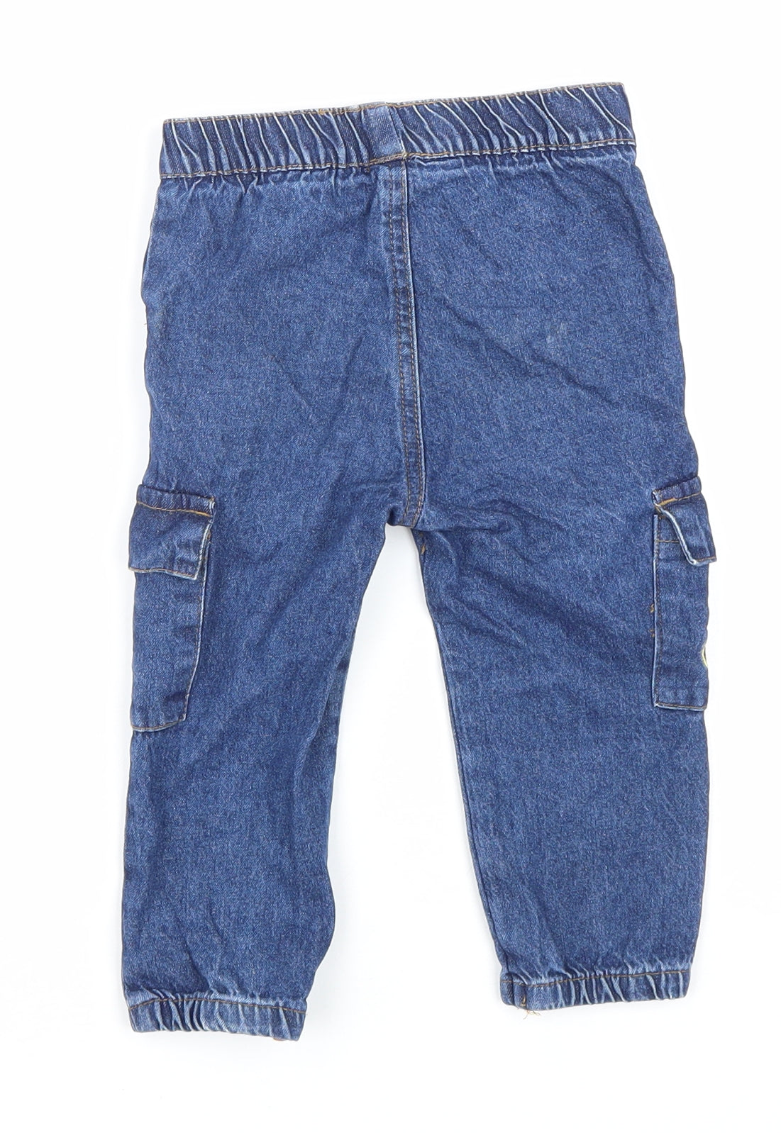 George Baby Blue 100% Cotton Cargo Jeans Size 18-24 Months Button