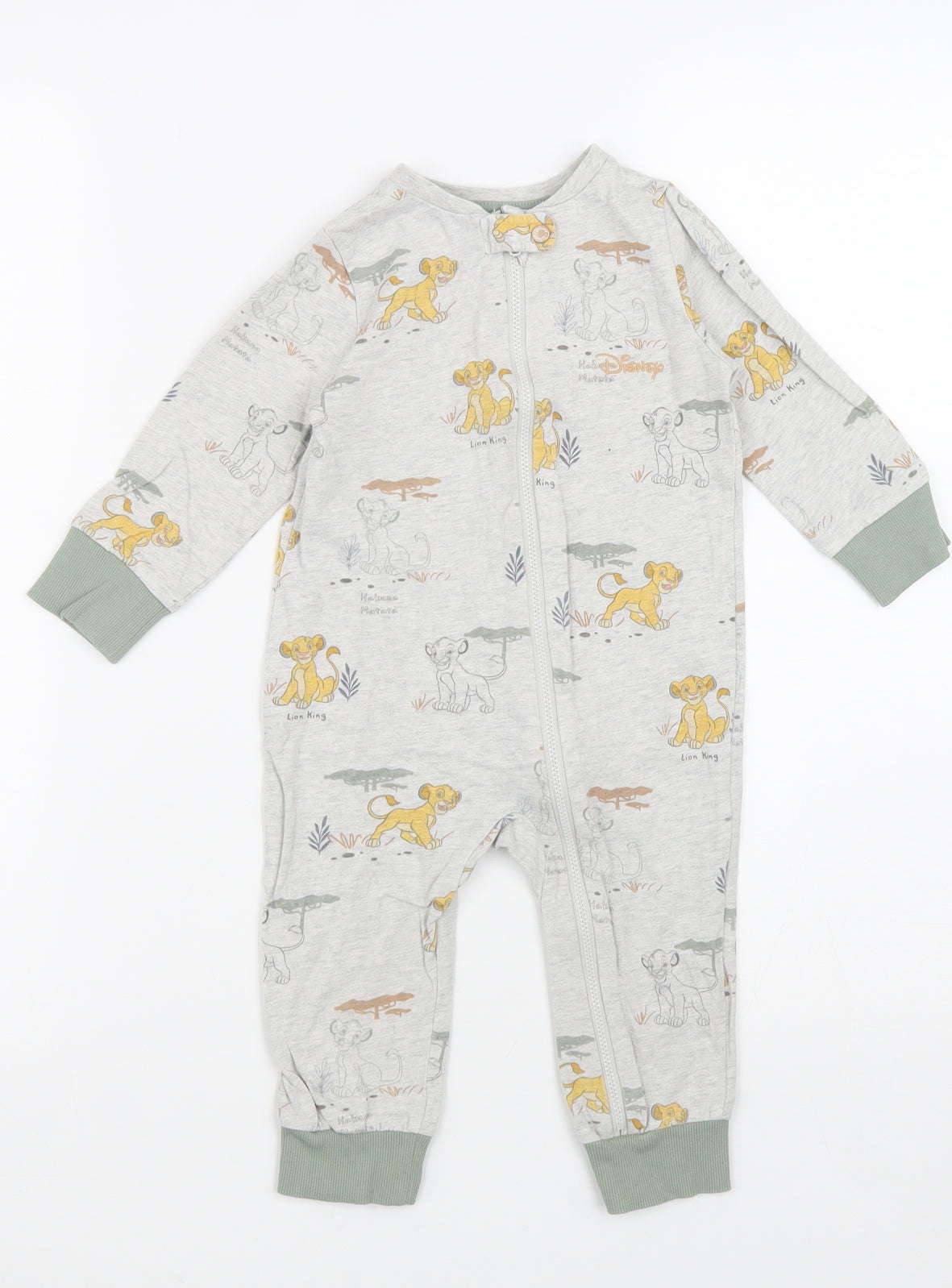 George Boys Multicoloured Geometric Cotton Romper Outfit/Set Size 12-18 Months Zip - Simba The Lion King