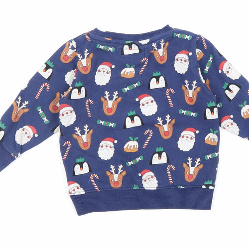 NEXT Baby Multicoloured Geometric 100% Cotton Pullover Jumper Size 12-18 Months Pullover - Christmas Jumper