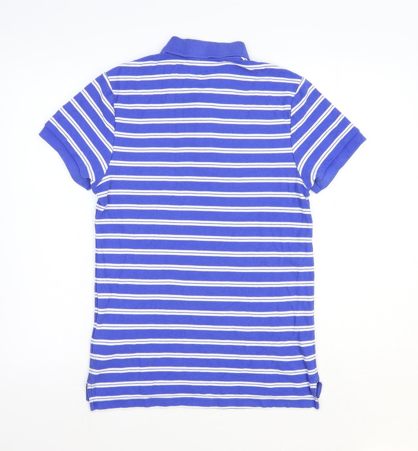 Nike Mens Blue Striped 100% Cotton Polo Size S Collared Button