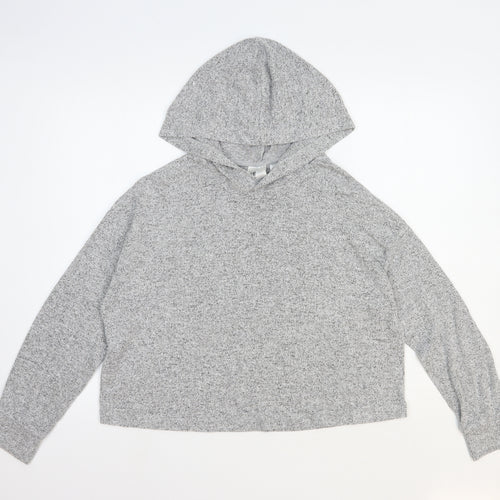 H&M Womens Grey Polyester Pullover Hoodie Size 12 Pullover
