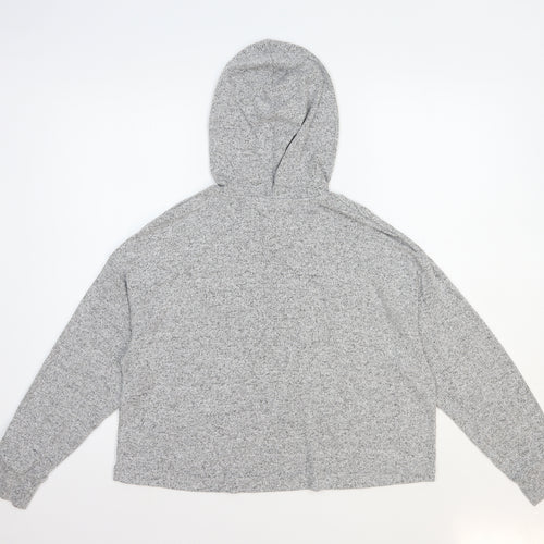 H&M Womens Grey Polyester Pullover Hoodie Size 12 Pullover