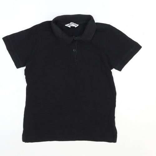 Preworn Womens Black Cotton Basic Polo Size M Collared