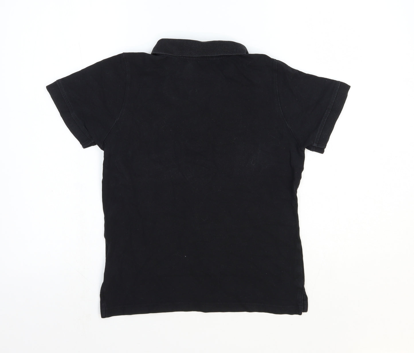 Preworn Womens Black Cotton Basic Polo Size M Collared
