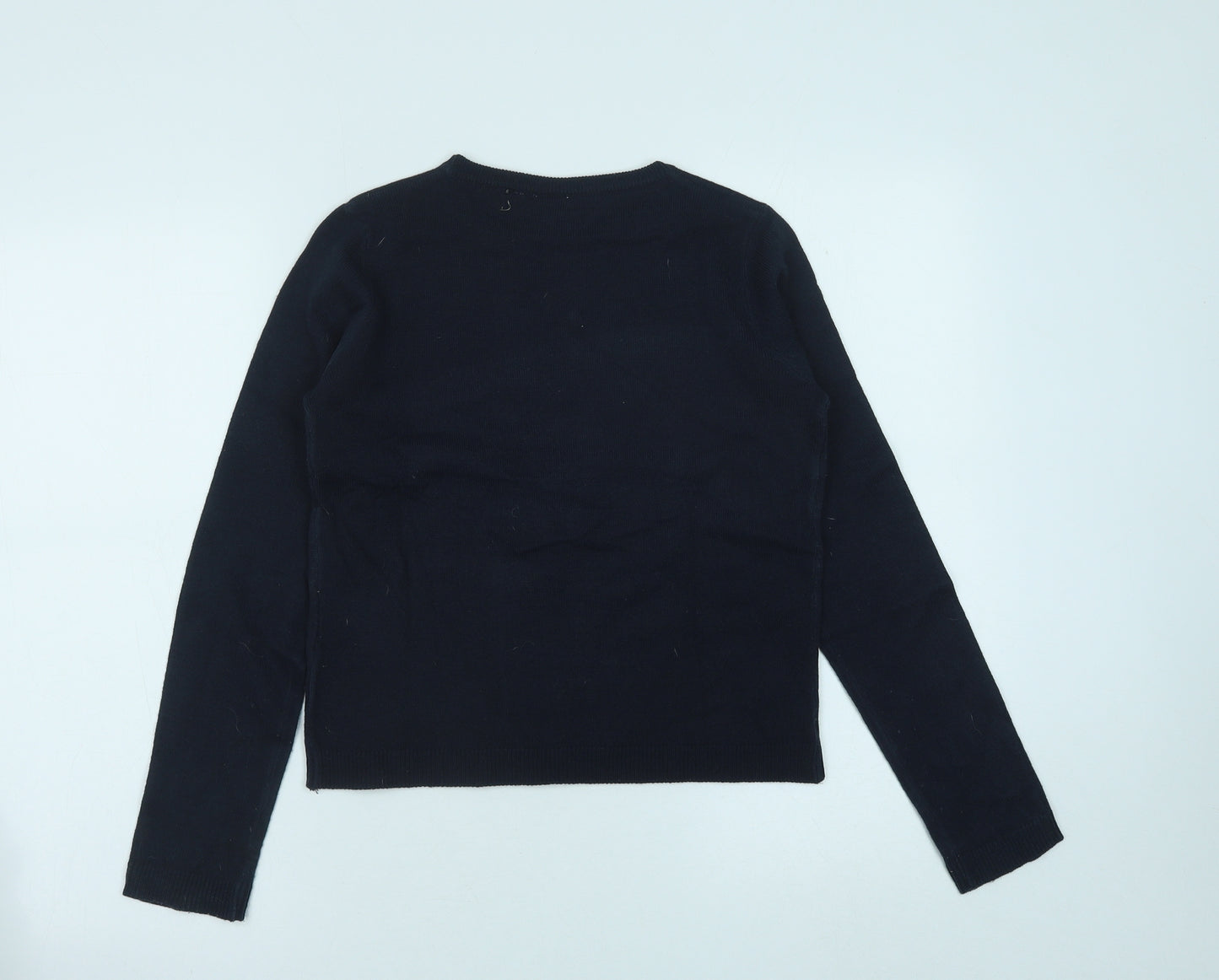 Pepperts! Girls Blue Round Neck Acrylic Pullover Jumper Size 10-11 Years Pullover - Christmas Rudolph