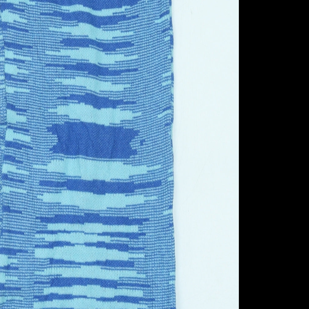 Interdee Womens Blue Geometric Viscose Tank Dress Size M Scoop Neck Pullover