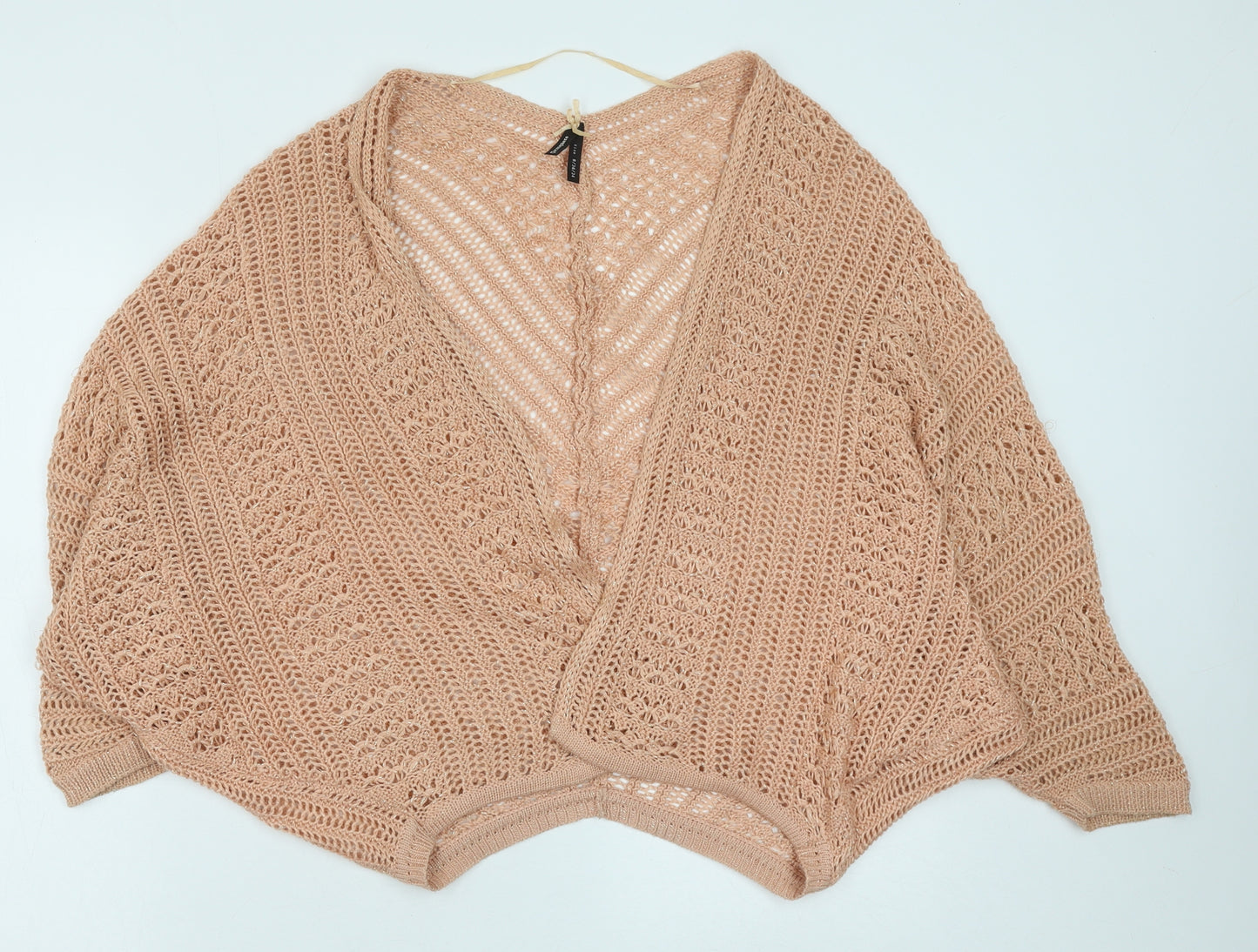 Atmosphere Womens Pink V-Neck Polyester Shrug Jumper Size 8