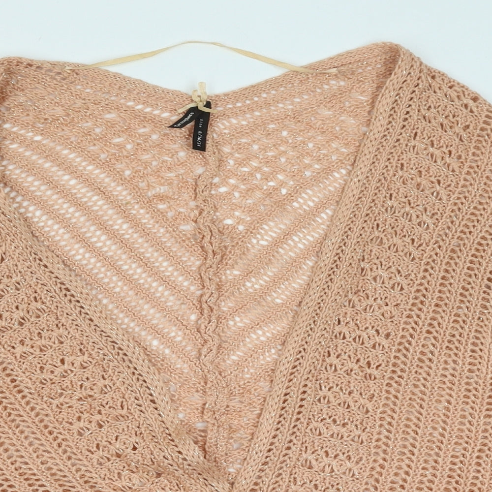 Atmosphere Womens Pink V-Neck Polyester Shrug Jumper Size 8