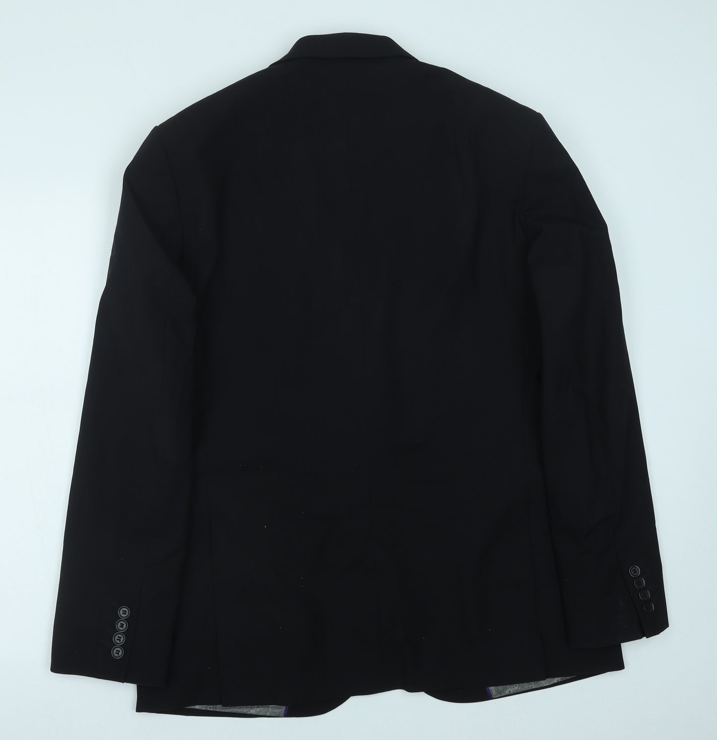 Simon Jersey Mens Black Polyester Jacket Blazer Size 42