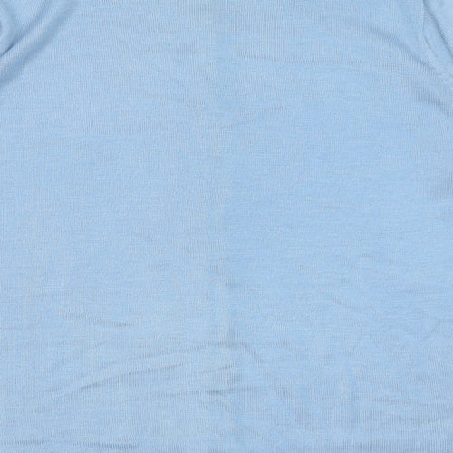 Casamia Womens Blue Round Neck Acrylic Cardigan Jumper Size S