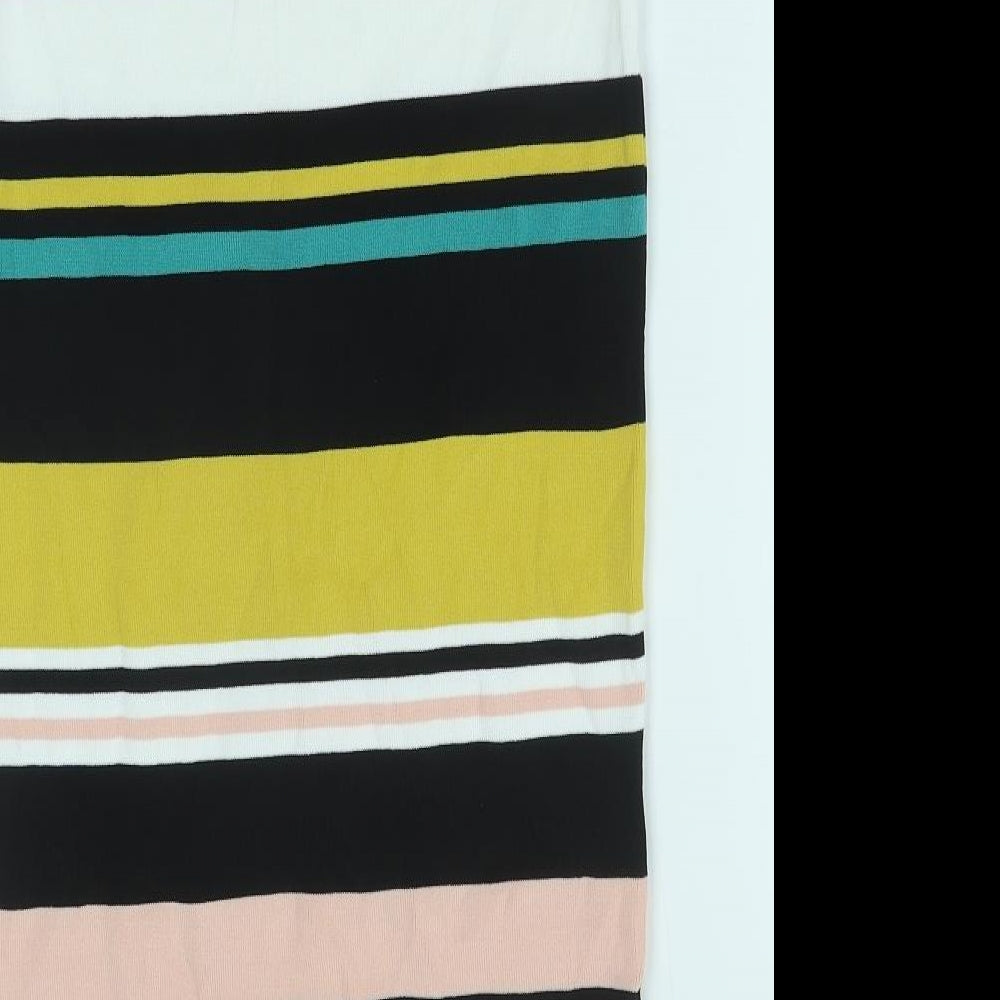 Cameo Rose Womens Multicoloured Striped Viscose Straight & Pencil Skirt Size M