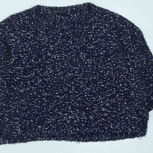 Marks and Spencer Womens Blue Round Neck Cotton Pullover Jumper Size M
