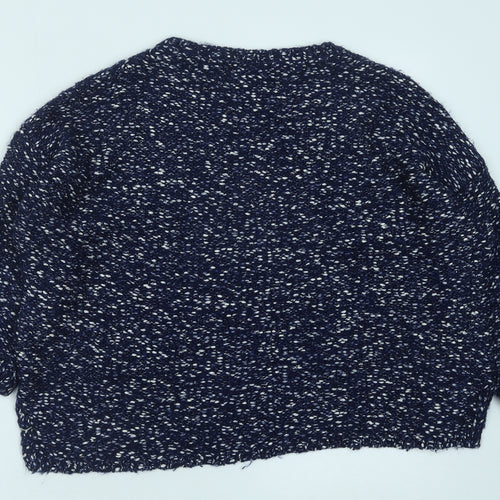 Marks and Spencer Womens Blue Round Neck Cotton Pullover Jumper Size M