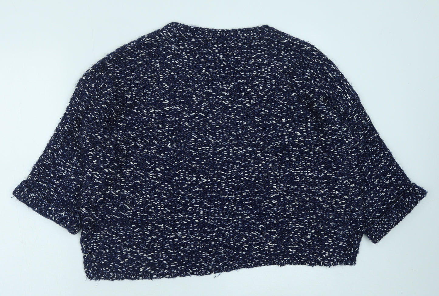 Marks and Spencer Womens Blue Round Neck Cotton Pullover Jumper Size M