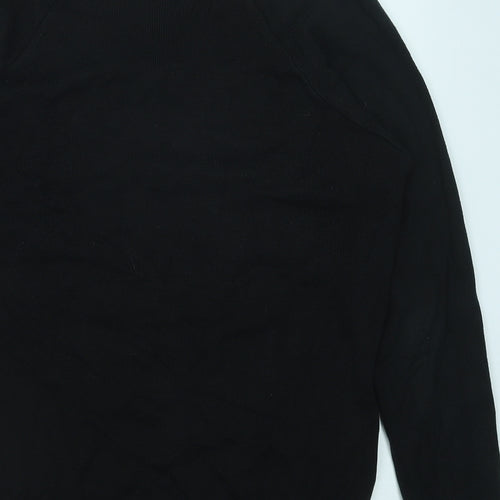 Monkhouse Mens Black V-Neck Cotton Pullover Jumper Size S