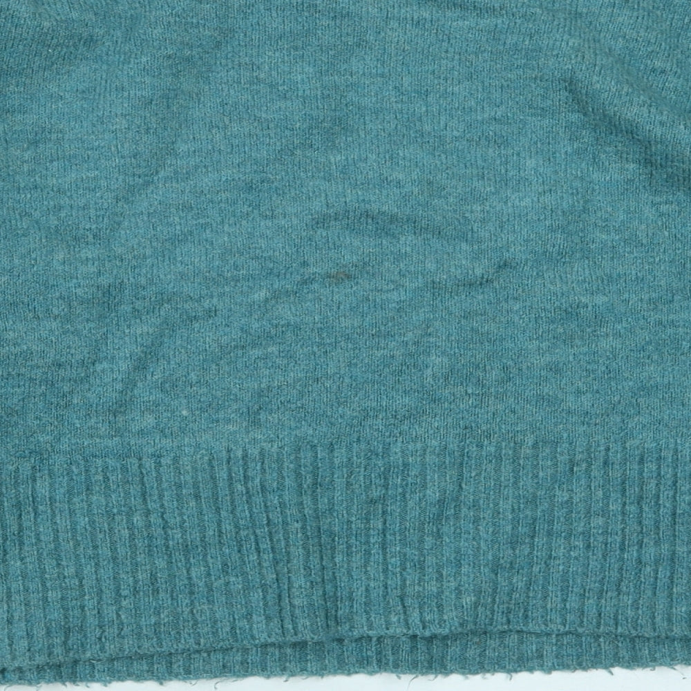 Marks and Spencer Womens Green Boat Neck Acrylic Pullover Jumper Size M