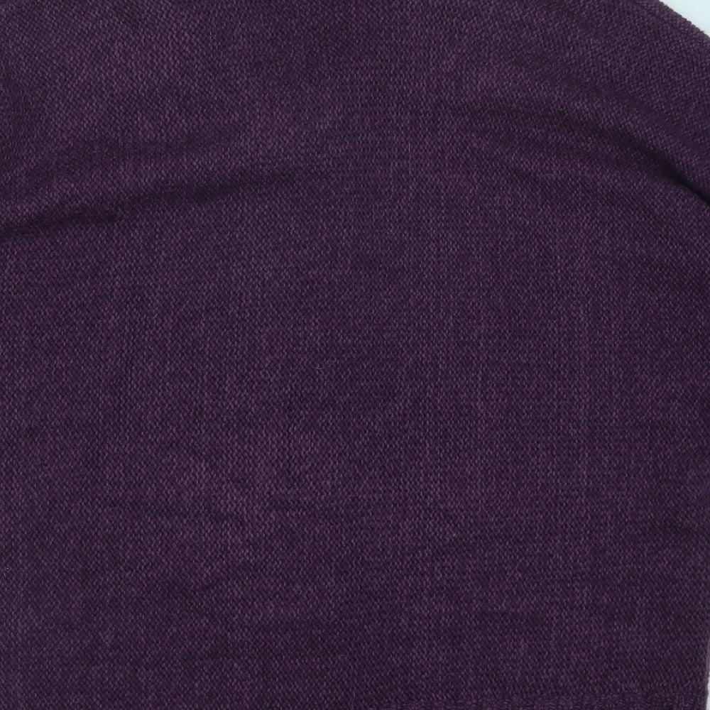 Bonmarché Womens Purple Collared Acrylic Cardigan Jumper Size M