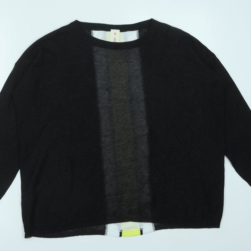 Ferrante Womens Black Round Neck Polyester Pullover Jumper Size M