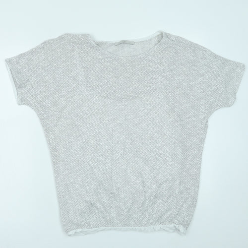George Womens Grey Viscose Basic Blouse Size 16 Round Neck