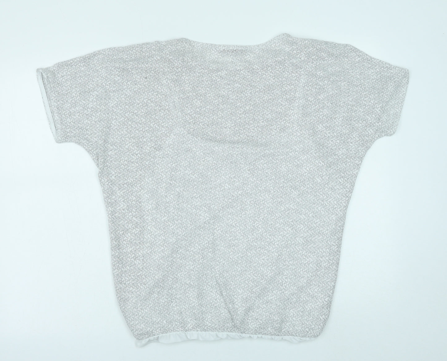 George Womens Grey Viscose Basic Blouse Size 16 Round Neck
