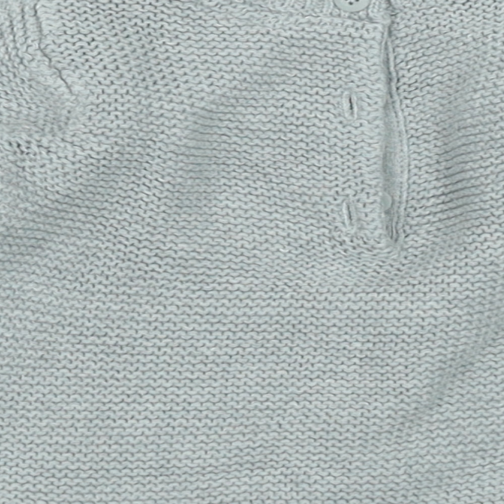 mamas & papas Baby Grey Cotton Pullover Jumper Size 3-6 Months Button