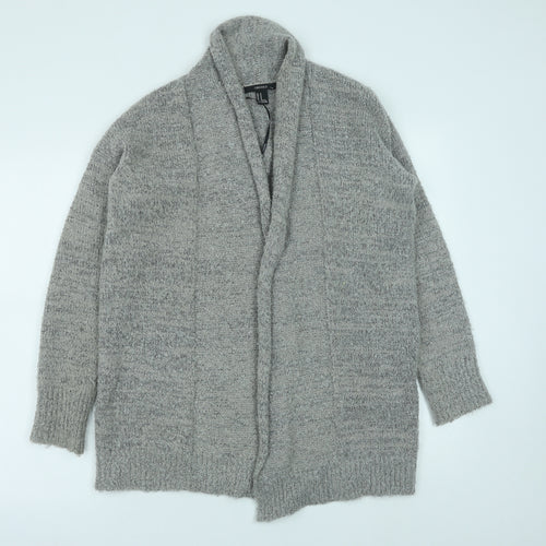 FOREVER 21 Womens Grey V-Neck Acrylic Cardigan Jumper Size M