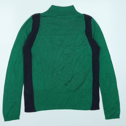Marks and Spencer Womens Green Mock Neck Viscose Pullover Jumper Size 10